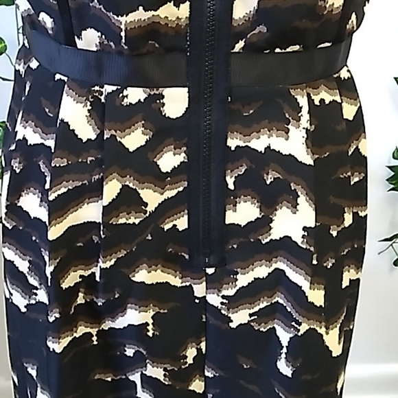 Oleg Cassini Dress sz 14 Black/ Taupe / Brown... - Picture 12 of 16